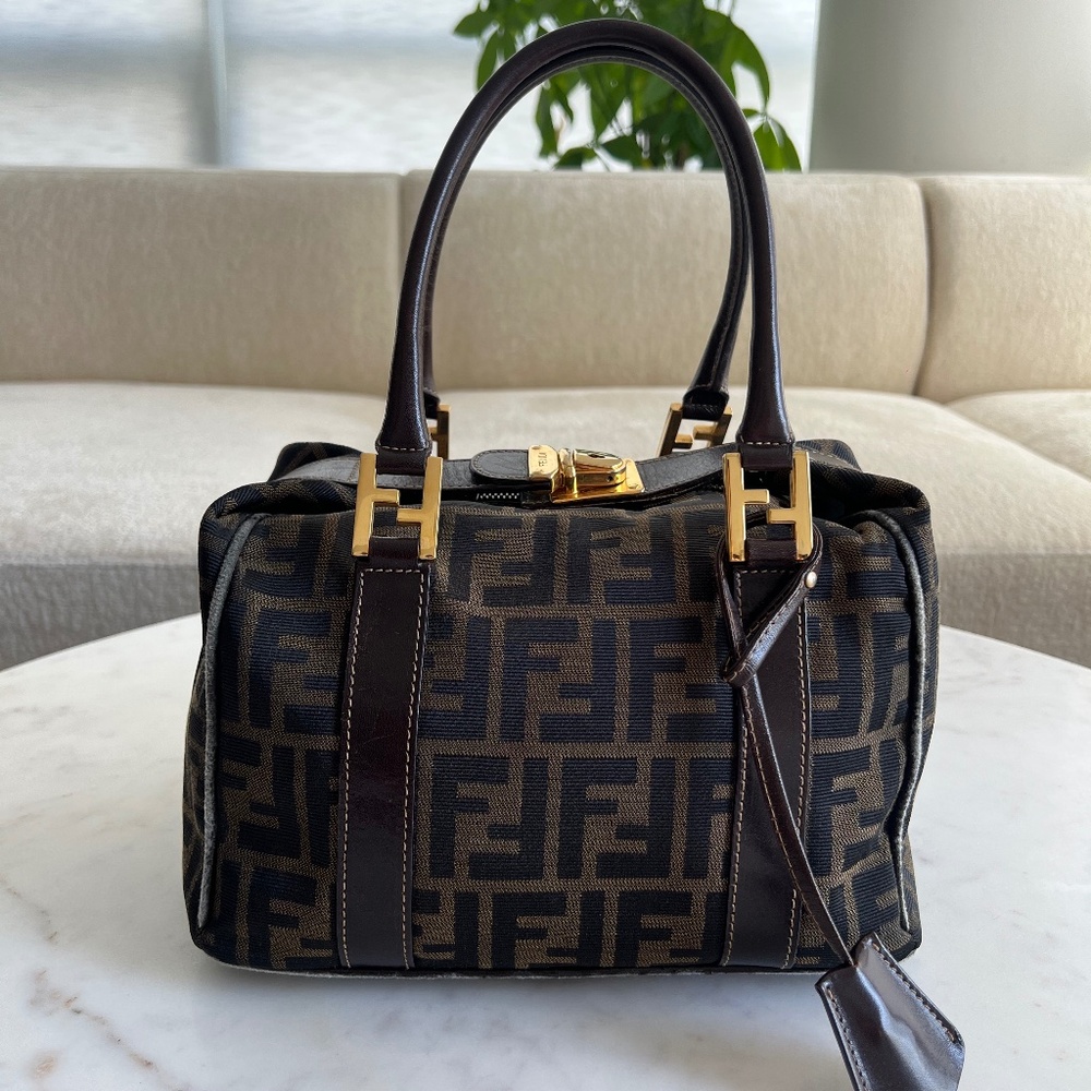 Fendi Zucca Boston Bag